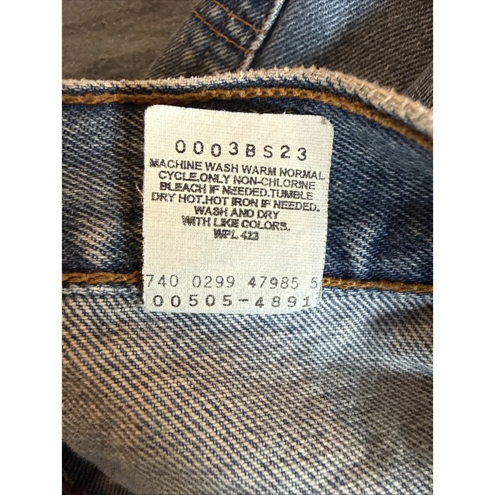Vtg 1999 Levi's 505 Jeans Men Sz 36 x 32 Blue Made in Columbia Straight Leg - Picture 6 of 12